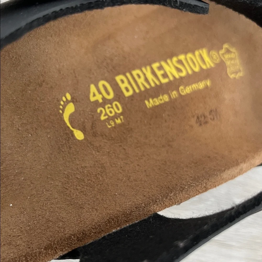 Birkenstock Black Leather Rio Birko Flor Sandals Shoes Arch Support NEW Wmns‎ 40 - Picture 7 of 10
